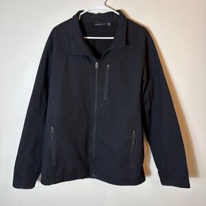 Swiss Tech Mens XL Black Full Zip‎ Softshell Jacket Outdoor Lightweight